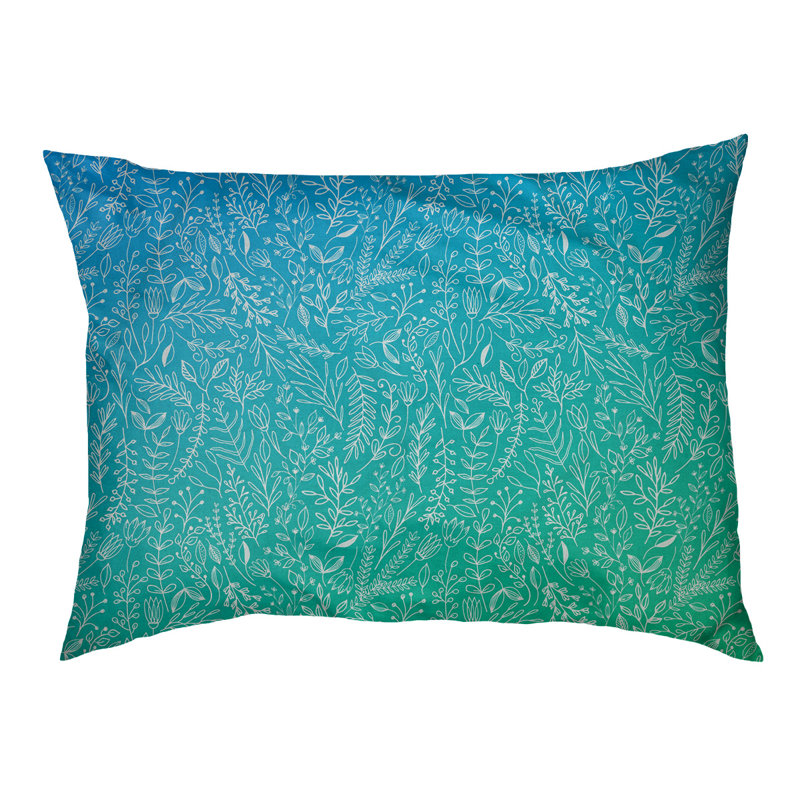 Coussin pour chien floral ditsy Byrge, Très grand (l 52 po x P 42 po x H 17 po), Sarcelle / Olive