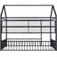 Lit double pleine grandeur en métal, noir. Clôture et tablettes pour une chambre à coucher élégante. Structure de lit stable de 77,7 po x l 55,6 po x l 66,9 po, avec structure-1813673782-1813673780