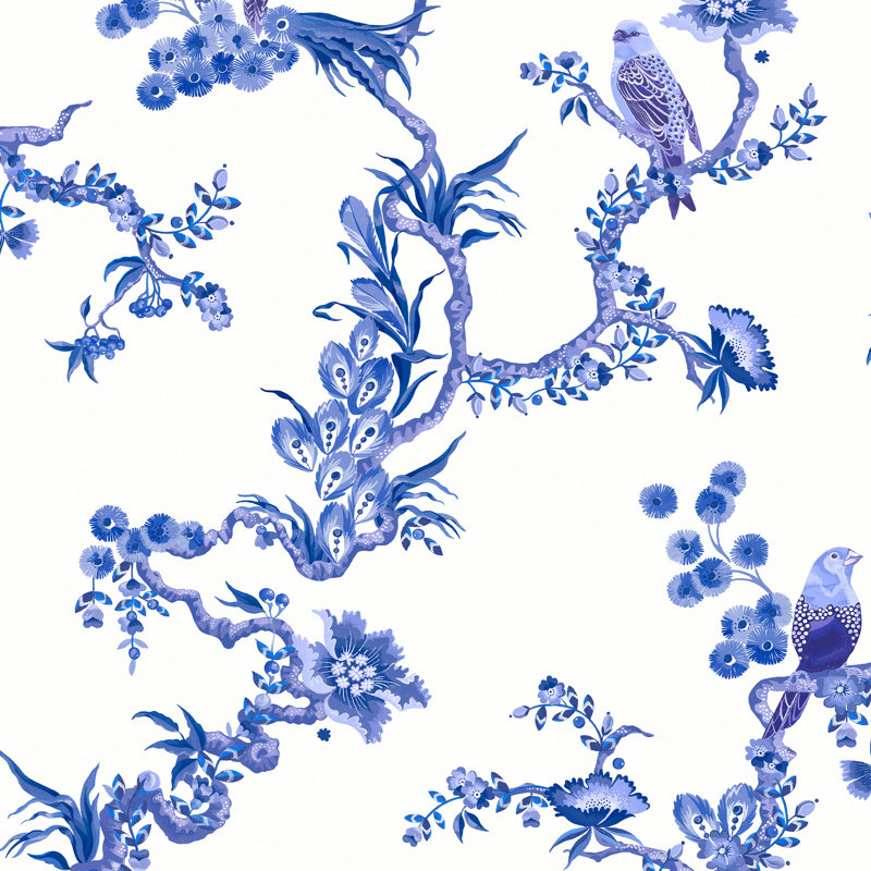 Papier peint Cath Kidston Birds & Berries, Bleu