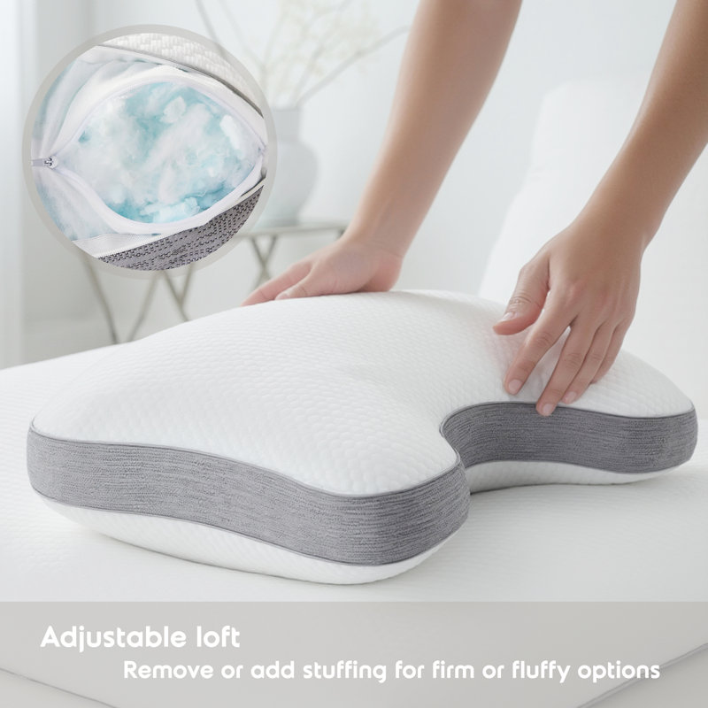 Cooling Gel Memory Foam Adjustable Support Pillow, King 16" x 32", Side Sleeper, Basic Cooling