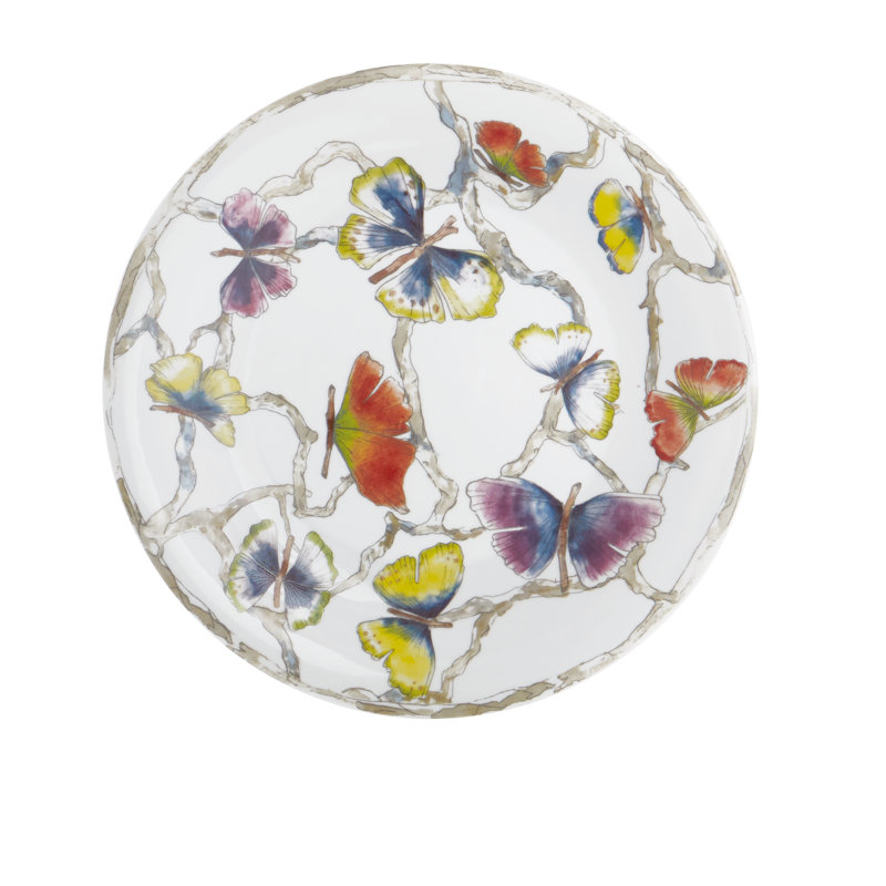 Butterfly Ginkgo Handmade Porcelain Salad/Dessert Plate