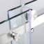 Porte de douche en verre trempé 60 po x 76 po, 3/8 po, nickel brossé, gros rouleaux, rail carré, autonettoyant, imperméable, porte de salle de bain 60 po x 76 po, finition nickel,