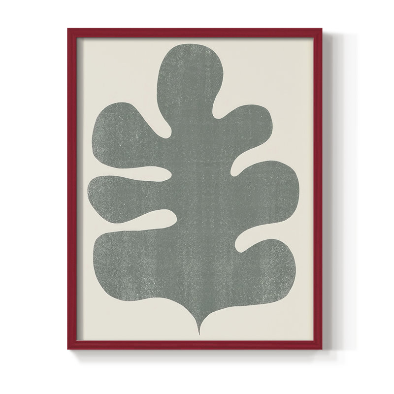 Palm Morph II, reproduction encadrée - bois massif, Rouge