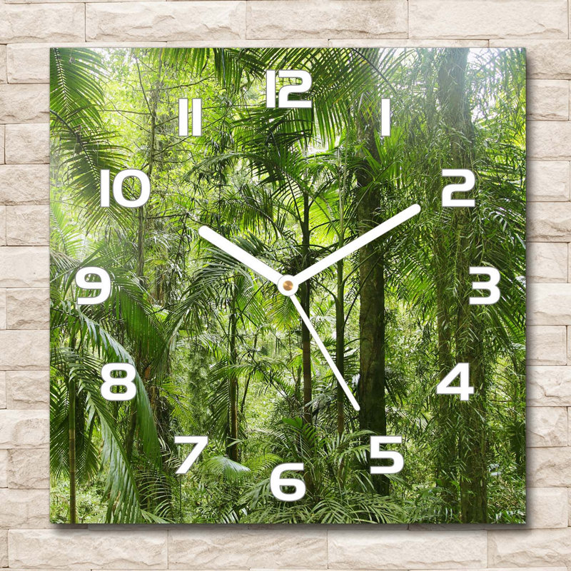 Harmehar Glass Wall Clock, White/Green