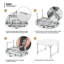 Table ronde en plastique pliable ronde avec cadre en acier pliable et poignée de transport-75185294-71837340