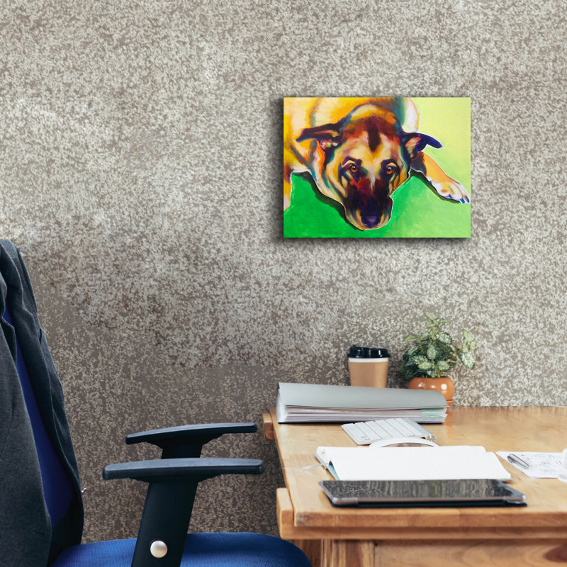 «German Shepherd - Stanley Boy» par Dawg Painter, H 12 po x l 16 po x P 0,75 po