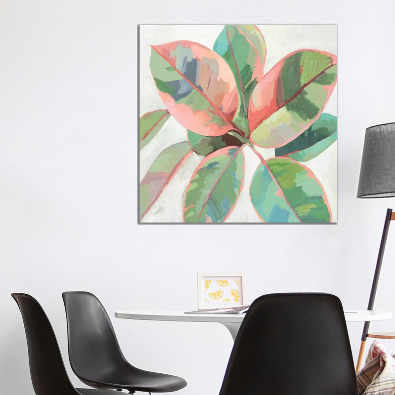 Pink Ficus II by Asia Jensen - Painting on Canvas, 93.98cm H x 93.98cm W x 3.81cm D, Wrapped Canvas