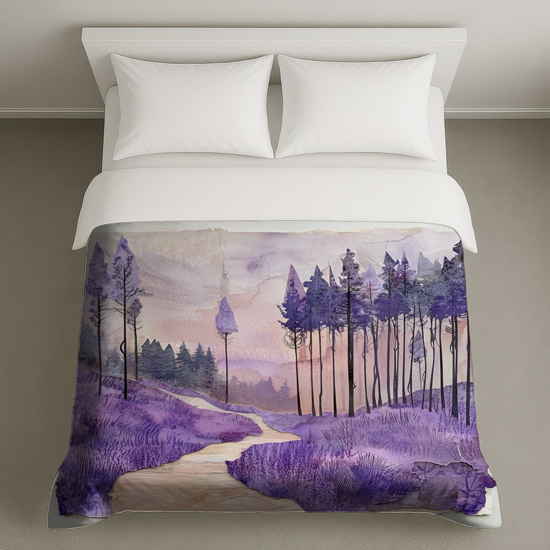 Lavender Forest Path Duvet Covers, Twin