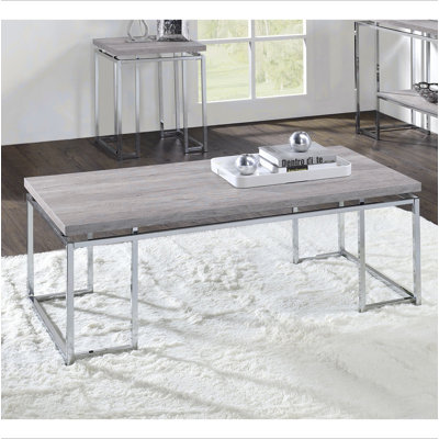 Table basse rectangulaire avec base en métal