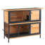 Cage à lapin 48 po - Maison pour animaux en bois à 2 étages avec structure en métal. Construction, toit imperméable, deux niveaux, espace de vie spacieux, accès verrouillable, plateau de nettoyage simple, grand bac à nourriture double
