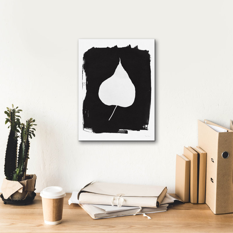 Toile épique «Nature by the Lake Leaves 3 Black» par Piper Rhue, art épique, 26 po x 34 po, H 16 po x l 12 po x P 0,75 po