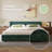 Chenille Upholstered Platform Bed Frame With Padded Headboard And Storage Drawer-1450864435-1450864398