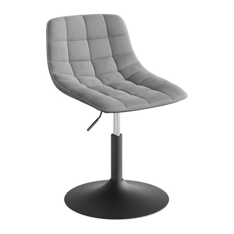 Tarquin Swivel Upholstered Adjustable Height Counter Stool, Light Grey