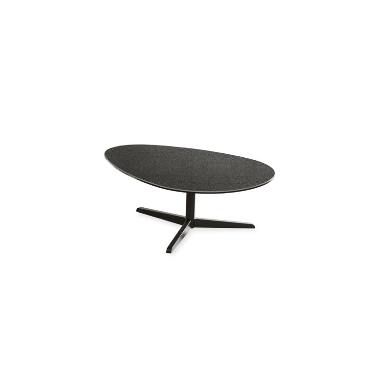 Fierce Pedestal Coffee Table, Graphite Top/Graphite Base