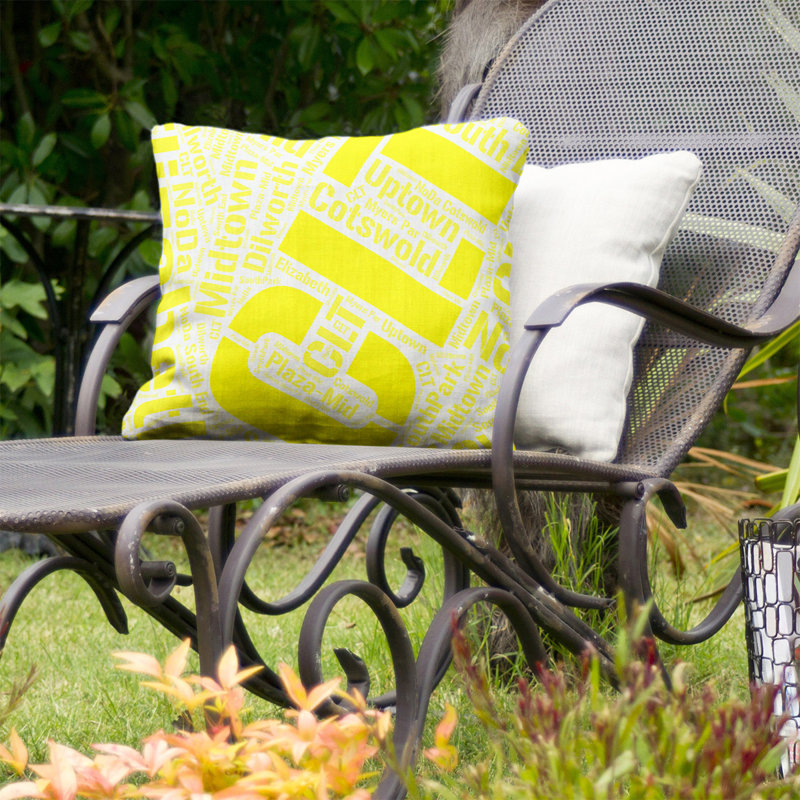 Coussin décoratif intérieur/extérieur charlotte, Non, Jaune, H 20 po x l 20 po