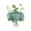 Hydrangea Arrangement In A Clear Glass Vase