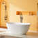 69 in. x 29.5 in. Freestanding Stone Solid Surface Soaking Tub with Overflow and Pop-Up Drain, Matte White