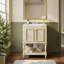 Meuble-lavabo de 24 po avec tablettes ouvertes et armoire avec portes-122961399