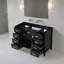 Meuble-lavabo 47 po sans lavabo, armoire seulement, 2 portes et 8 tiroirs, système de fermeture en douceur, design classique, noir-1155558209