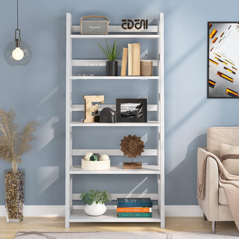 Bibliothèque échelle en acier H 56,49 "x l 23,62", Blanc