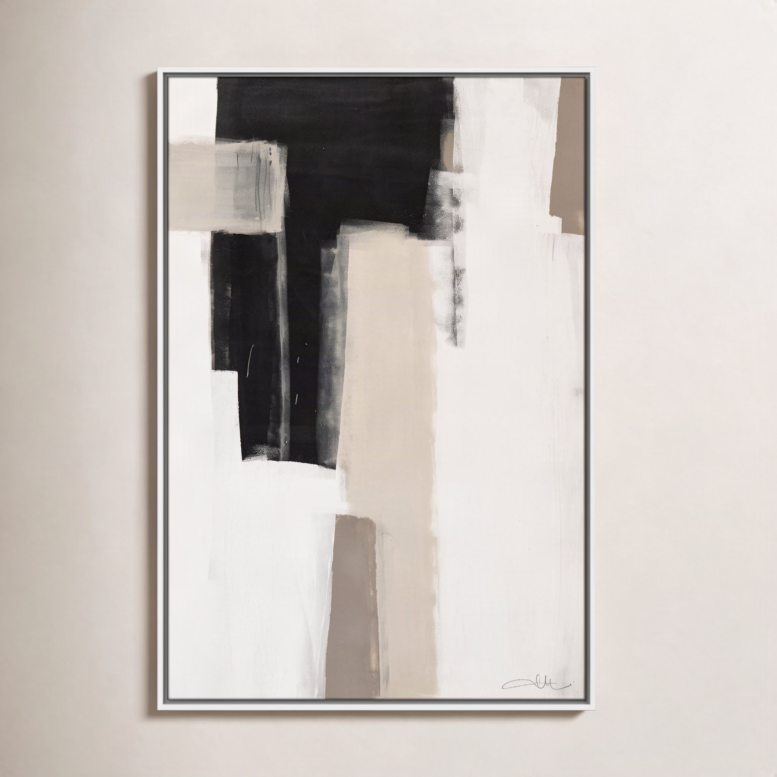 Calvin "Earth Scapes I" Print, 37.5" H x 25.5" W x 2" D, White Floater Framed, No Mat
