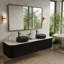 Meuble-lavabo mural 60 po avec 2 lavabos ronds noirs transparents et 2 tiroirs-1345373454