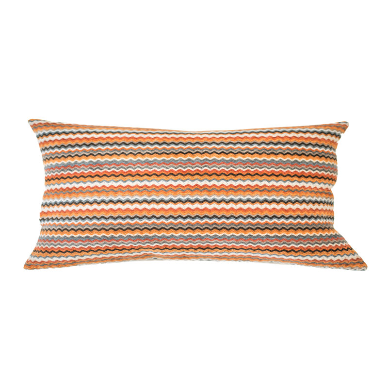 Housse de coussin rectangulaire et insert, 12 po x 26 po, Terre, Chevrons