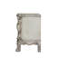 Table de chevet 2 tiroirs au design rétro - Bois massif avec construction pour glissières en métal blanc