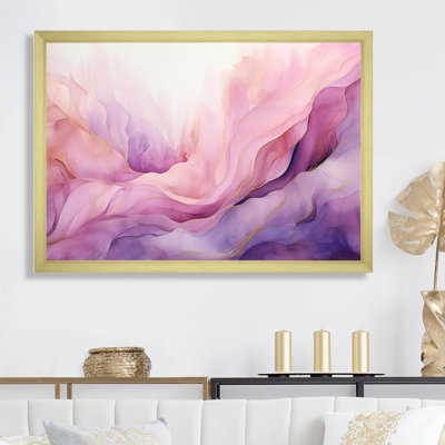 Tuba Terrain Mountainous Mauve II - Liquid Ink Abstract Wall Decor