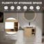 Meuble-lavabo mural avec lavabo en céramique blanche-1055327269