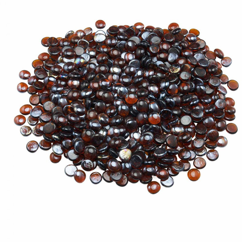 Billes de verre pour foyer, H 5,79 po x l 11,46 po x P 8,94 po, Ambre