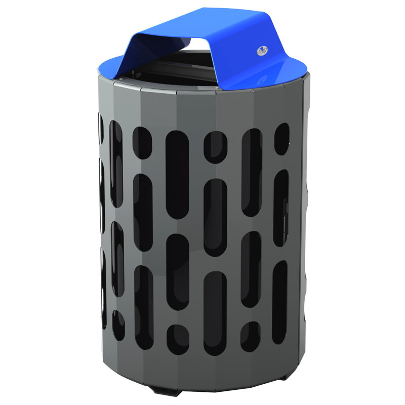 Poubelle 42 gallons, Bleu