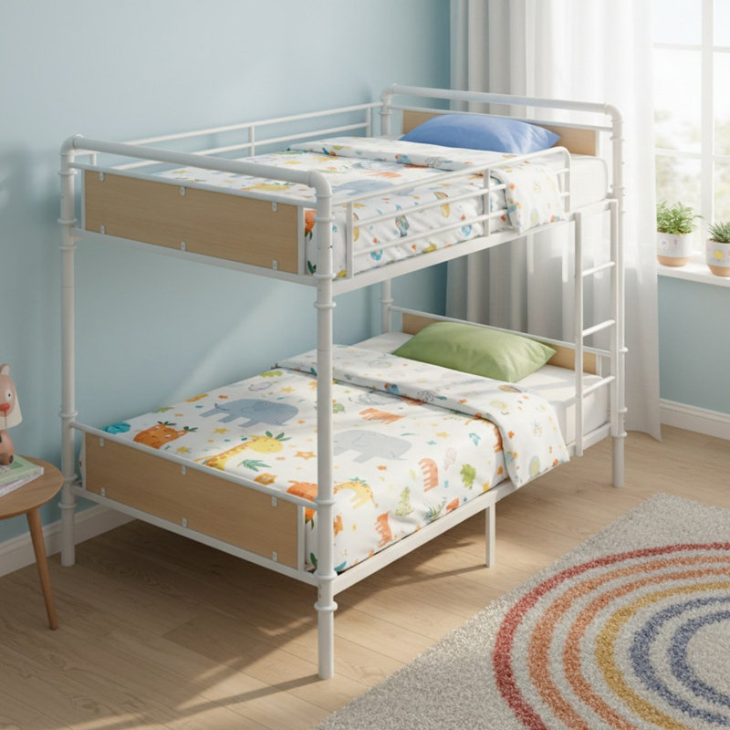 Twin XL Over Twin XL Metal Bunk Bed for Teens and Adults, White