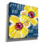 «Yellow Poppies on Blue» par Linda Woods, reproduction d'art sur toile tendue-24810216