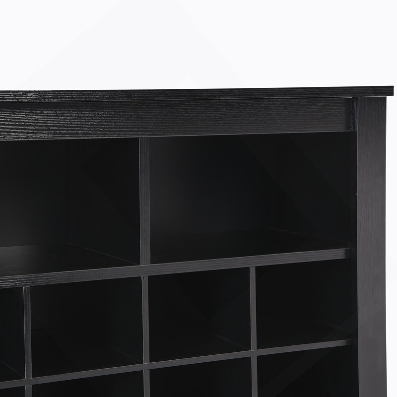 Modern Shoe Cabinet With Curved Base, Versatile Sideboard With High-Quality, Black