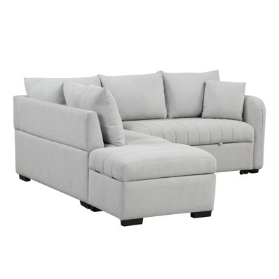 Nikolas Pull Out Sleeper Sectional Sofa with Movable Ottoman