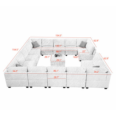 Corduroy Sectional Symmetrical