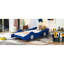 Lit plateforme simple avec roues de voiture de course bleues élégantes - ajoute du charme à la fonction de soutien ferme de la chambre à coucher améliore la qualité du sommeil-1249089456