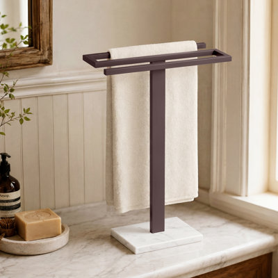 KES Countertop Hand Towel Stand with Marble Base 15-inch