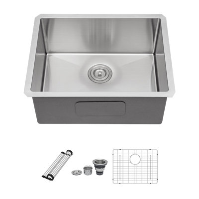 23 X 18 X 9 Inch Undermount Sink - Single Bowl Stainless Steel Kitchen Sink 16 Gauge 9 Inch Deep Kitchen Sink Basin