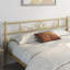 Très grand lit plateforme en métal avec tête et pied de lit pour les chambres à coucher. Aucun sommier requis. Assemblage facile, dégagement au sol: 12,6 po / or antique / très grand lit