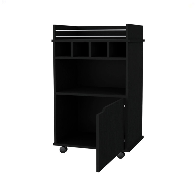 1-Door Bar Cart, Black