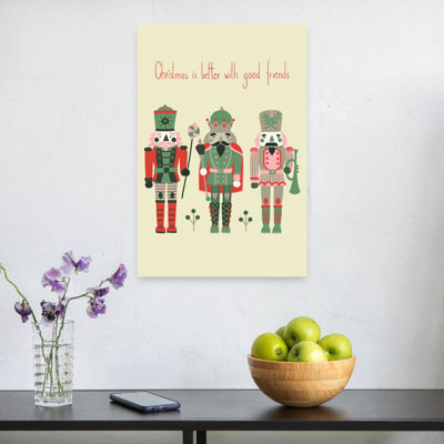 Christmas Nutcracker Friends Classic Retro Vintage Winter Wall Art Print 1 Piece Wrapped Canvas Wall Art