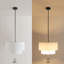 Luminaire cylindrique de style campagne moderne à 3 lumières de 20 po en laiton et blanc à hauteur réglable pour salle à manger.-624134375