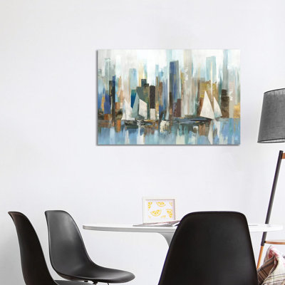 Boats By The Shoreline by Allison Pearce - Wrapped Canvas Painting