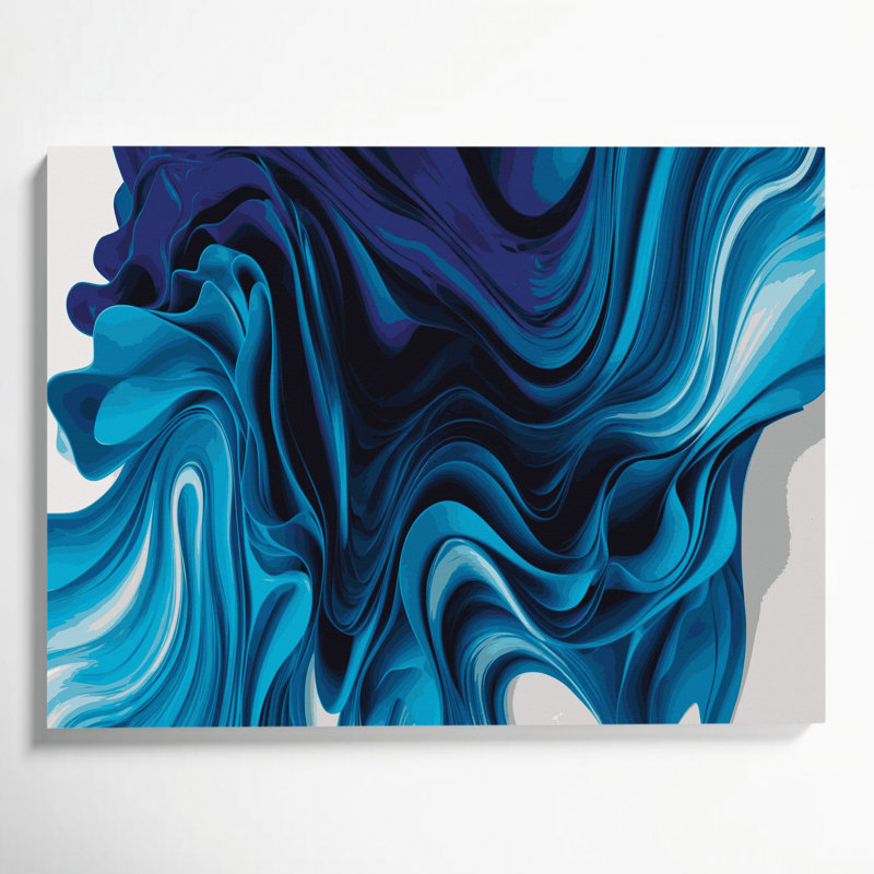 Art mural sur toile dégradé abstrait bleu 47, H 11 po x l 14 po