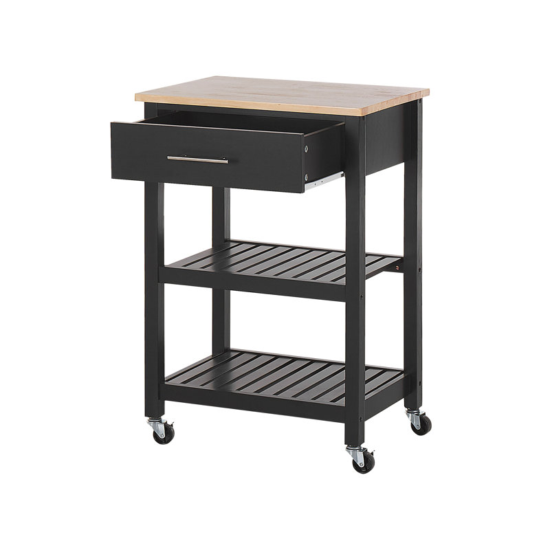Weintraub Wood Kitchen Cart, Black