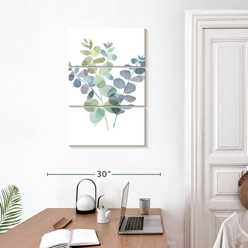 Harnek Inspiration naturelle bleu eucalyptus blanc II, H 32 po x l 20 po