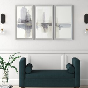 Mercury Row® Improvisation II Gray Framed On Plastic/Acrylic 3 Pieces ...