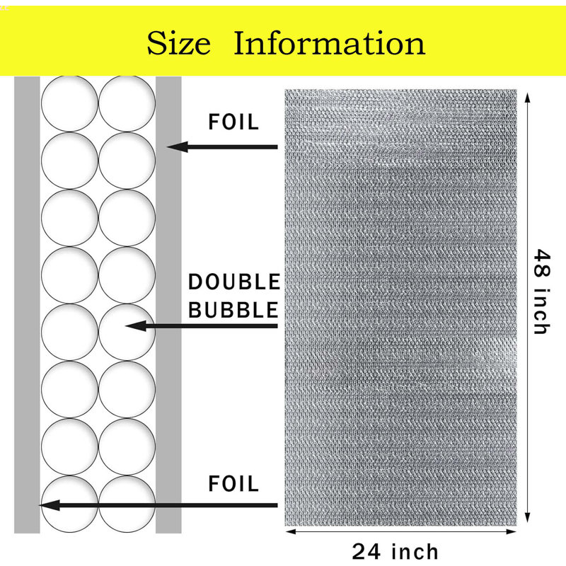 Feuille de film à bulles d'air 8/16/24 PC pour isolation thermique - Convient à la décoration intérieure